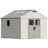10x10_kick-it_plastic_shed_main Patiowell 10x10 FT Plastic Storage Shed with Skylight & Windows & Lock
