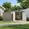 10x12_metal_shed_brown_with_floor_scene4 Patiowell 10x12 Metal Shed with Floor Frame, Brown