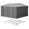 Patiowell 10x10 Metal Storage Shed with Floor Frame, Gray